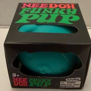 NIB NeeDoh Funky Pup Teal - Velvet Squeeze Sensory Fidget Toy
